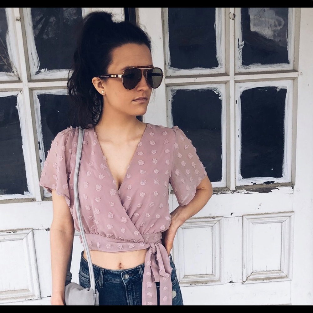 M blush wrap top